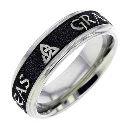 Personalised titanium Celtic ring
