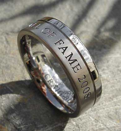 Personalised titanium ring