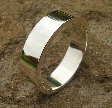 Plain sterling silver wedding ring
