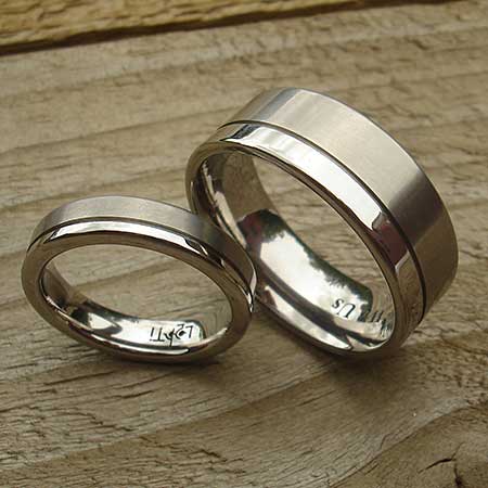 Twin finish plain wedding rings