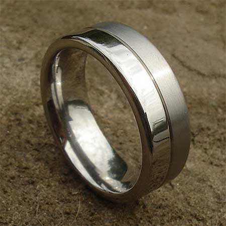 Polished matt plain wedding ring