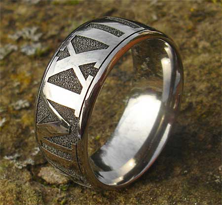 Mens Roman numeral wedding ring