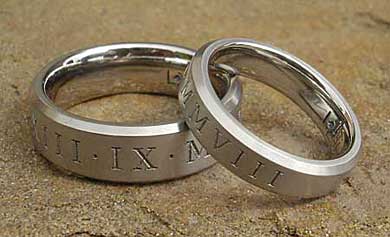 Roman numerals rings