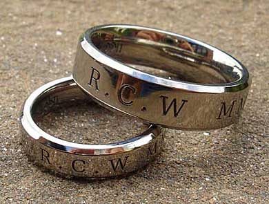 Roman numerals wedding rings