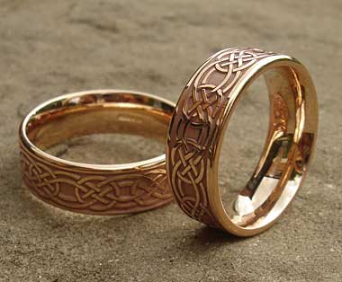 Gold Celtic wedding rings