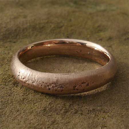 Rose gold handmade wedding ring