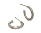 Classic rounded profile titanium hoop earrings with a refined finish