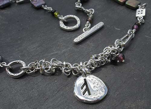 Rune silver necklace