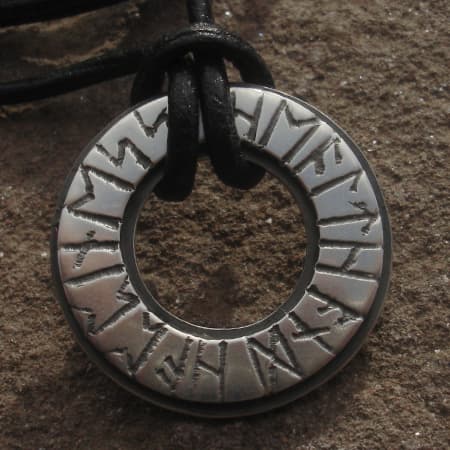 Runic silver necklace