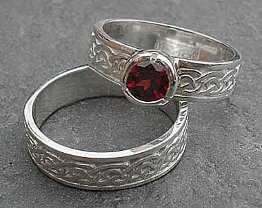 Scottish silver Celtic engagement and wedding ring
