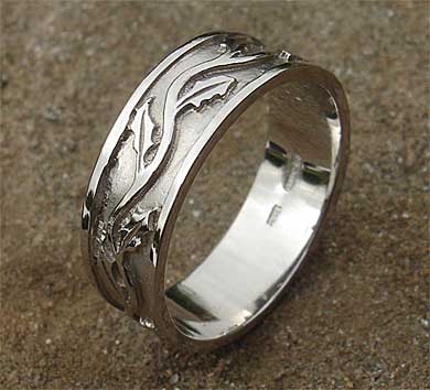 Scottish thistle wedding ring