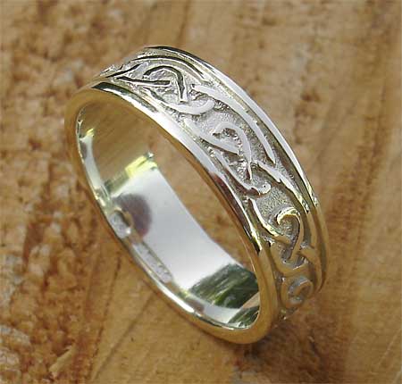 Scottish white gold Celtic wedding ring