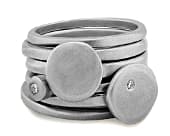 Sculptural silver stacking silver rings set