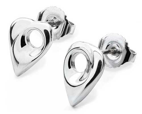 Shiny silver heart earrings
