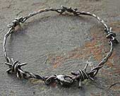 Silver barbed wire bracelet
