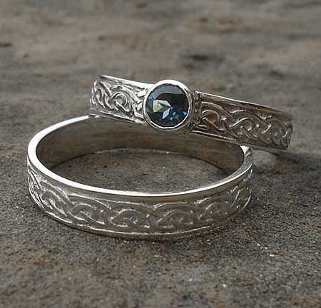 silver Celtic bridal set