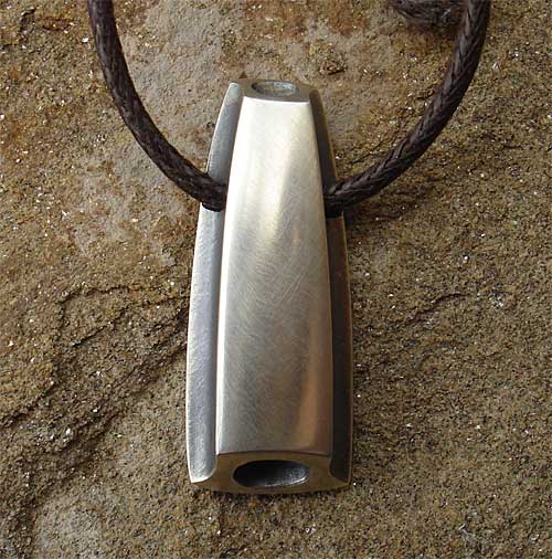 Silver contemporary pendant for men