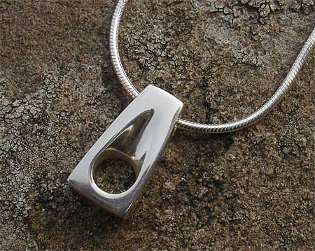 Contemporary silver pendant for women
