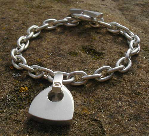 Silver designer chain bracelet