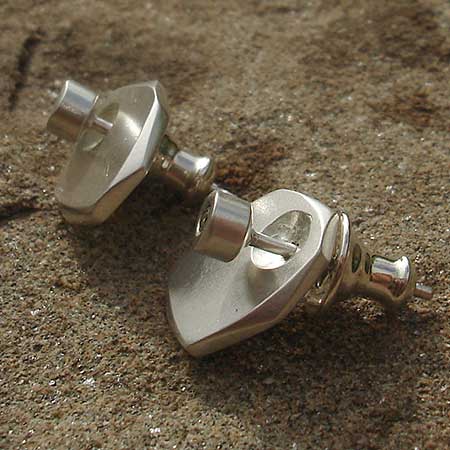 Handmade silver stud diamond earrings