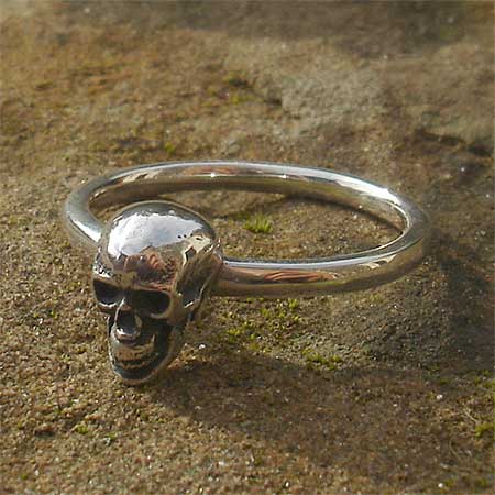 Silver Gothic skull ring