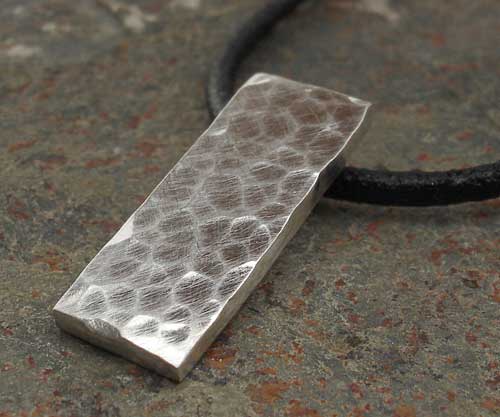 Silver hammered pendant