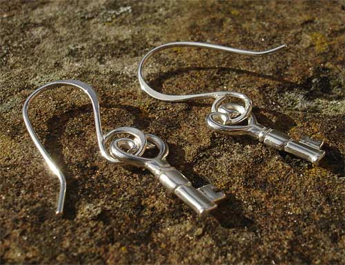 Silver hook heart earrings