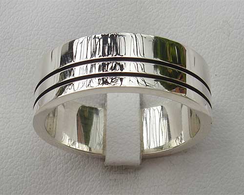 Size O Modern Silver Wedding Ring
