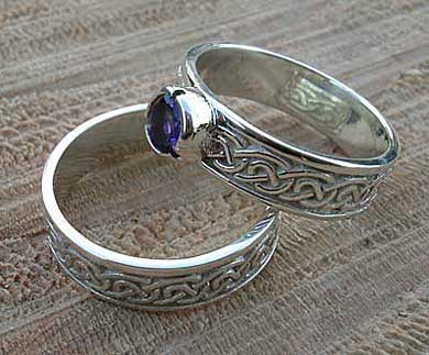 Scottish silver Celtic bridal set