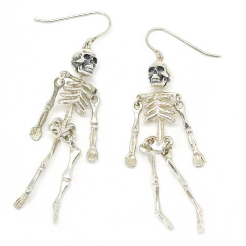 Silver skeleton earrings