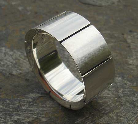 Silver unique wedding ring