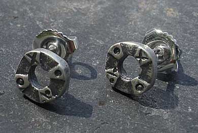 Silver Viking stud earrings