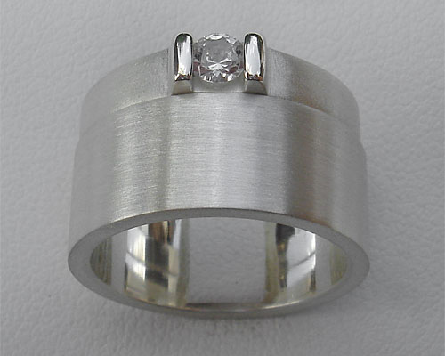 Sterling silver wedding and engagement ring