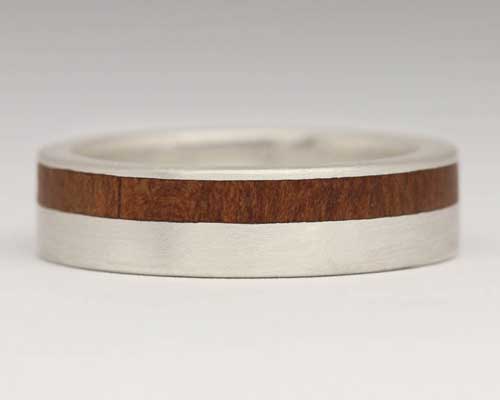 Womens wooden inlay wedding ring