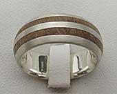 Size O Twin Inlay Wooden Wedding Ring