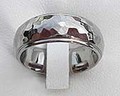 Size T Domed Hammered Wedding Ring