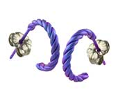 Small twisted purple titanium hoop earrings