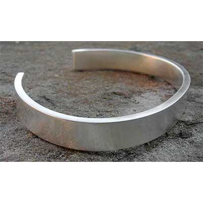 Solid sterling silver torc bracelet