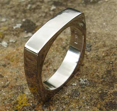 Squared titanium ring