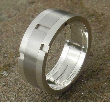 Stainless steel designer wedding ring