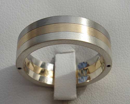 Stainless steel gold and silver wedding ring