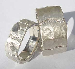Sterling silver diamond rings