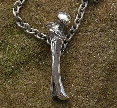 Sterling silver bone necklace