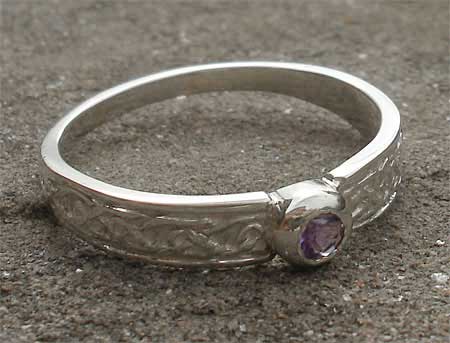 Sterling silver Celtic engagement ring