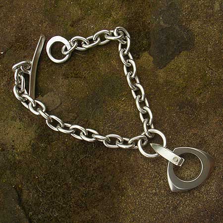 Womens sterling silver chain bracelet