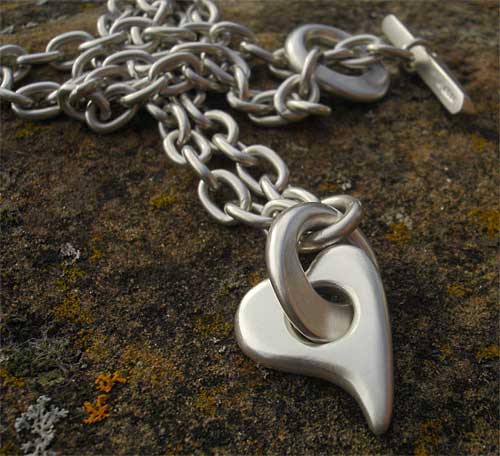 Sterling silver heart necklace for women