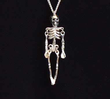 Sterling silver skeleton necklace
