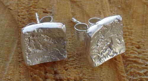 Square sterling silver stud earrings