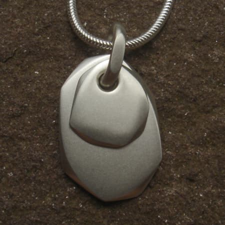 Stone shaped handmade silver necklace