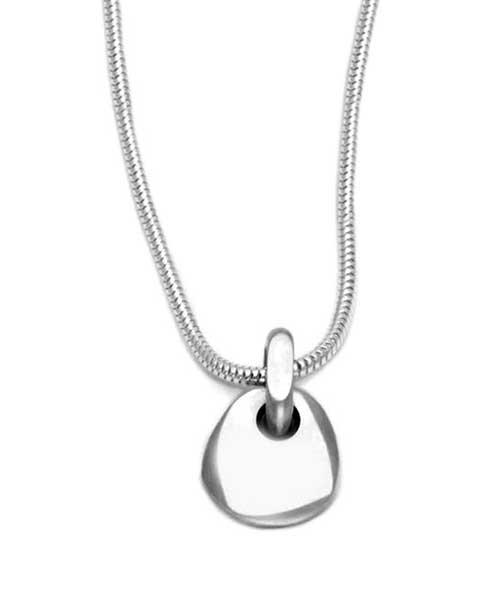 Stone shaped sterling silver necklace